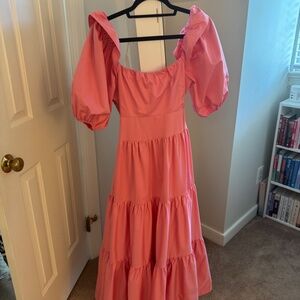 Pink vestique maxi dress